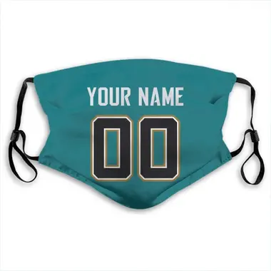 Jacksonville Jaguars Custom Jersey Name and Number Face Mask - Teal