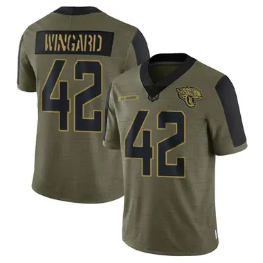 Men's Nike Jacksonville Jaguars Andrew Wingard 2021 Salute To Service Jersey - Olive Limited