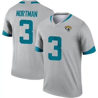 Men's Nike Jacksonville Jaguars Brad Nortman Silver Inverted Jersey - Legend