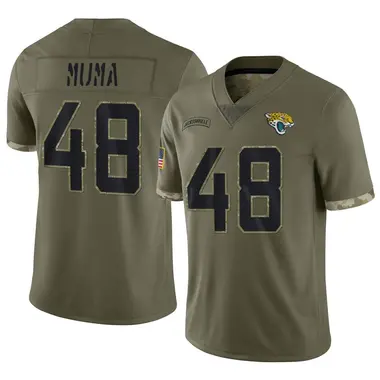 Men's Nike Jacksonville Jaguars Chad Muma 2022 Salute To Service Jersey - Olive Limited