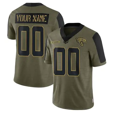 Men's Nike Jacksonville Jaguars Custom 2021 Salute To Service Jersey - Olive Limited