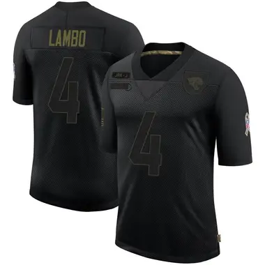 Men's Nike Jacksonville Jaguars Josh Lambo 2020 Salute To Service Jersey - Black Limited