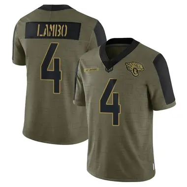 Men's Nike Jacksonville Jaguars Josh Lambo 2021 Salute To Service Jersey - Olive Limited