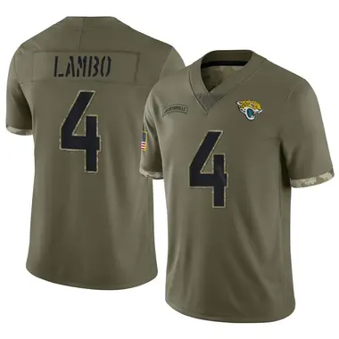 Men's Nike Jacksonville Jaguars Josh Lambo 2022 Salute To Service Jersey - Olive Limited