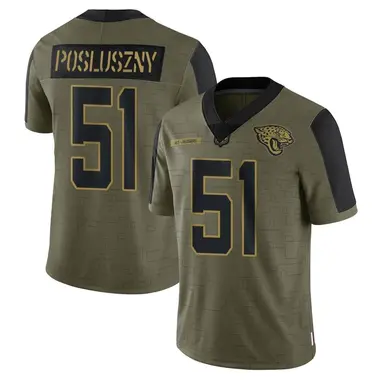 Men's Nike Jacksonville Jaguars Paul Posluszny 2021 Salute To Service Jersey - Olive Limited