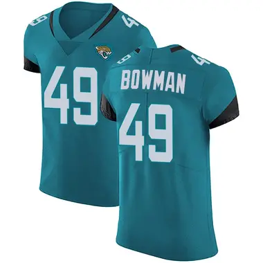 Men's Nike Jacksonville Jaguars Shawn Bowman Vapor Untouchable Alternate Jersey - Teal Elite