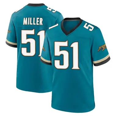 Men's Nike Jacksonville Jaguars Ventrell Miller Prowler Throwback Jersey - Teal Game