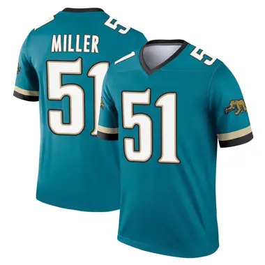 Men's Nike Jacksonville Jaguars Ventrell Miller Prowler Throwback Jersey - Teal Legend