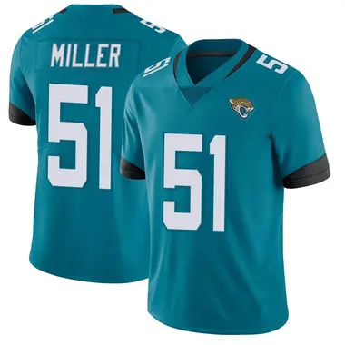 Men's Nike Jacksonville Jaguars Ventrell Miller Vapor Untouchable Jersey - Teal Limited