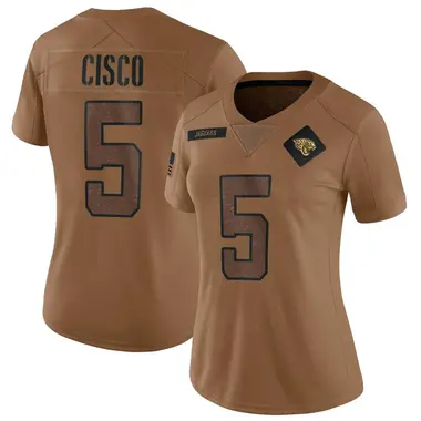 Women's Nike Jacksonville Jaguars Andre Cisco 2023 Salute To Service Jersey - Brown Limited