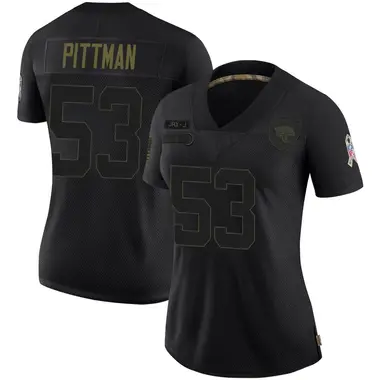 Women's Nike Jacksonville Jaguars Anthony Pittman 2020 Salute To Service Jersey - Black Limited