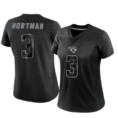 Women's Nike Jacksonville Jaguars Brad Nortman Reflective Jersey - Black Limited