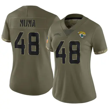 Women's Nike Jacksonville Jaguars Chad Muma 2022 Salute To Service Jersey - Olive Limited