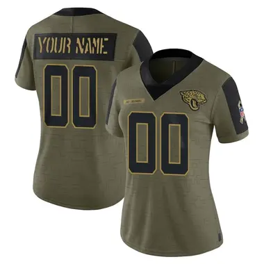 Women's Nike Jacksonville Jaguars Custom 2021 Salute To Service Jersey - Olive Limited