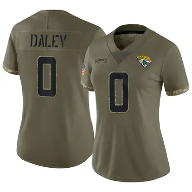 Women's Nike Jacksonville Jaguars Dennis Daley 2022 Salute To Service Jersey - Olive Limited