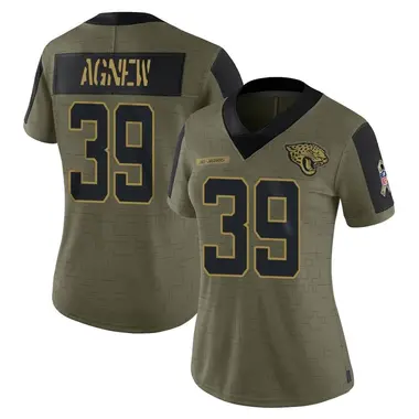 Women's Nike Jacksonville Jaguars Jamal Agnew 2021 Salute To Service Jersey - Olive Limited