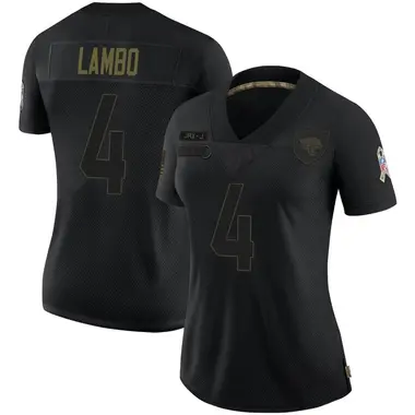 Women's Nike Jacksonville Jaguars Josh Lambo 2020 Salute To Service Jersey - Black Limited