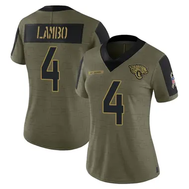 Women's Nike Jacksonville Jaguars Josh Lambo 2021 Salute To Service Jersey - Olive Limited