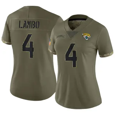 Women's Nike Jacksonville Jaguars Josh Lambo 2022 Salute To Service Jersey - Olive Limited