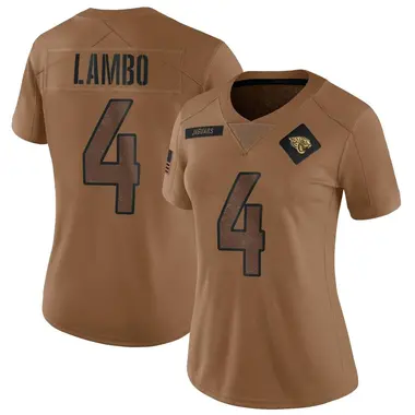 Women's Nike Jacksonville Jaguars Josh Lambo 2023 Salute To Service Jersey - Brown Limited