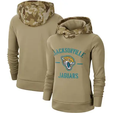 Women's Nike Jacksonville Jaguars Khaki 2019 Salute to Service Therma Pullover Hoodie -