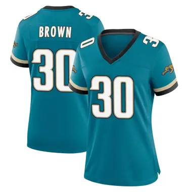 Women's Nike Jacksonville Jaguars Montaric Brown Prowler Throwback Jersey - Teal Game