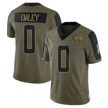 Youth Nike Jacksonville Jaguars Dennis Daley 2021 Salute To Service Jersey - Olive Limited