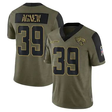 Youth Nike Jacksonville Jaguars Jamal Agnew 2021 Salute To Service Jersey - Olive Limited