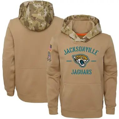 Youth Nike Jacksonville Jaguars Khaki 2019 Salute to Service Therma Pullover Hoodie -